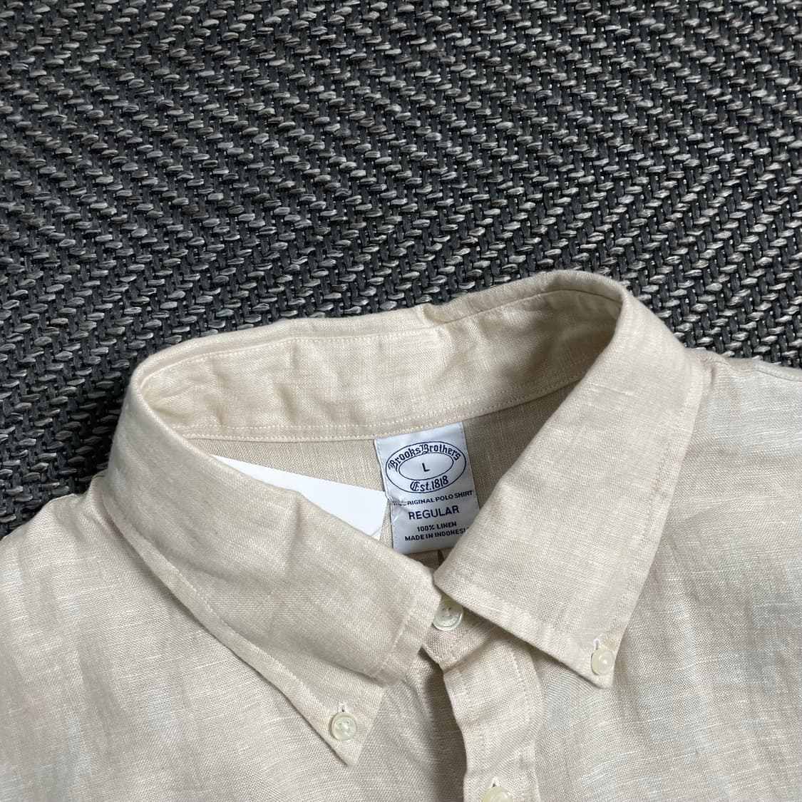 브룩스 브라더스 베이지 미니멀 린넨 셔츠o 4036 상품이미지4