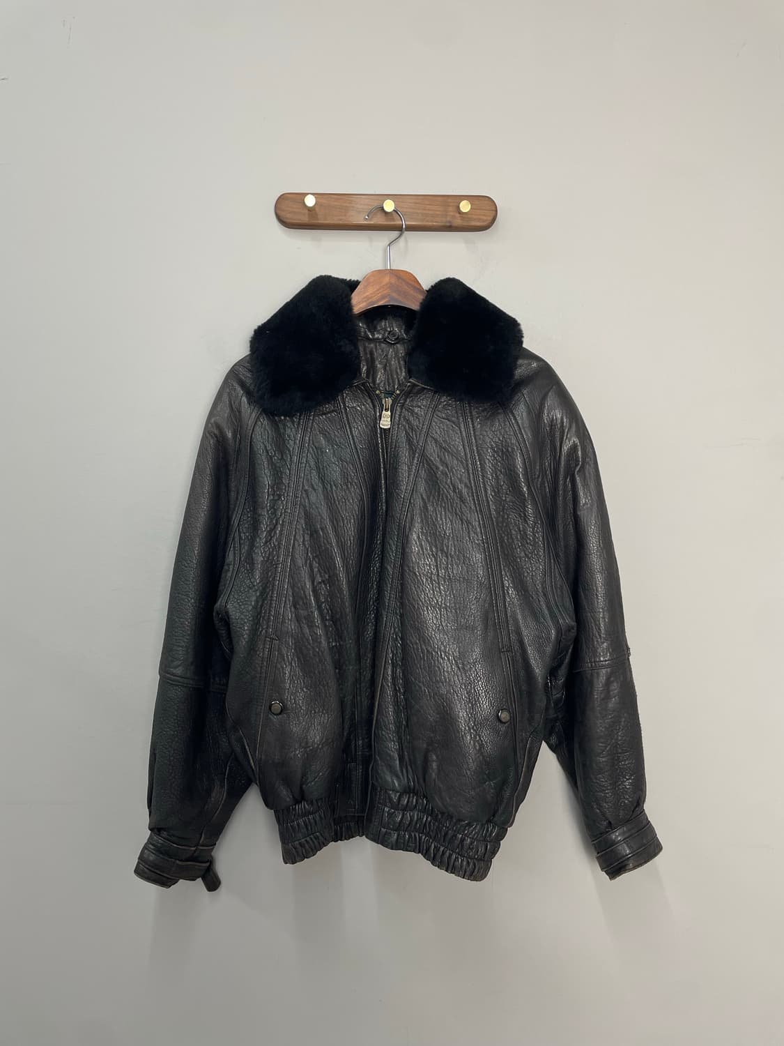 빈티지 양가죽 A-2 블랙 레더 봄버 자켓 H2361 상품이미지2