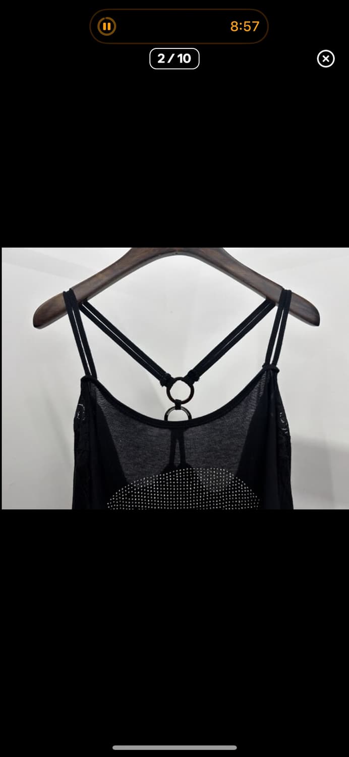 스컬 스터드 오프숄더 티셔츠 펑크 상품이미지2