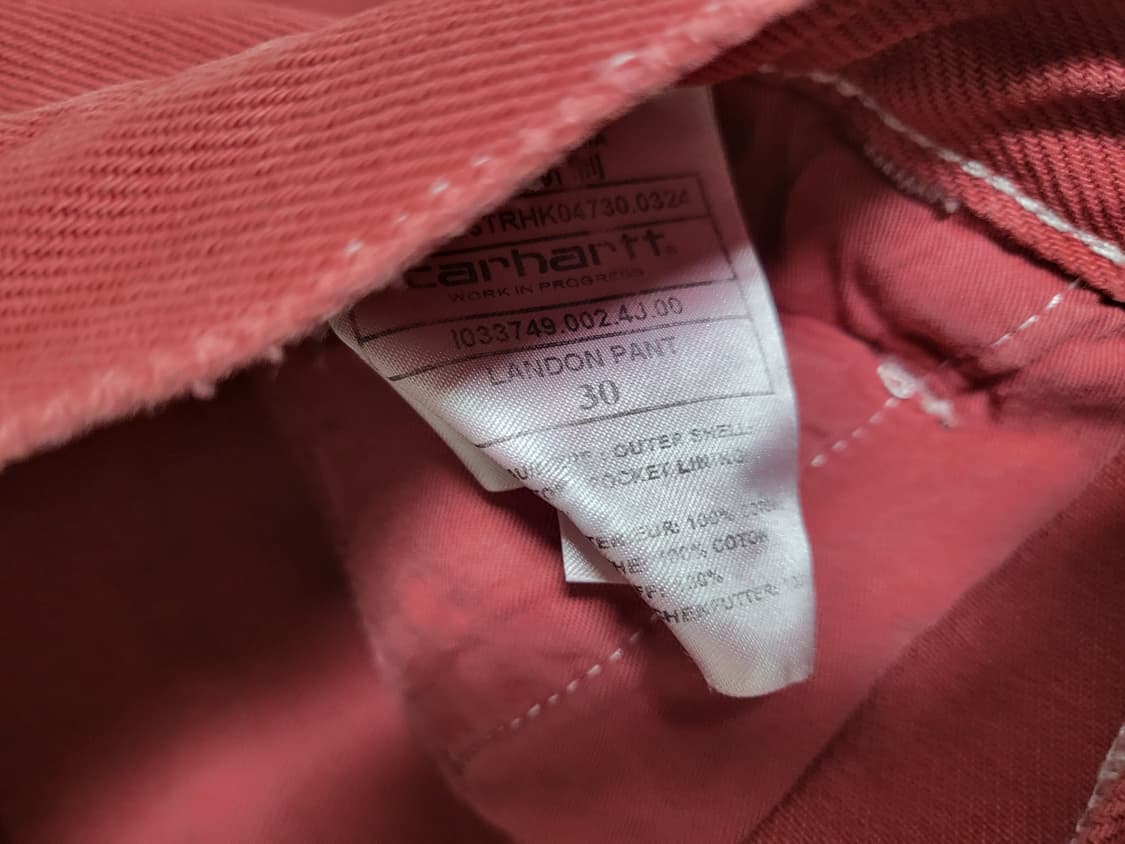 칼하트 wip 랜든 팬츠 landon pants 핑크 30 상품이미지8