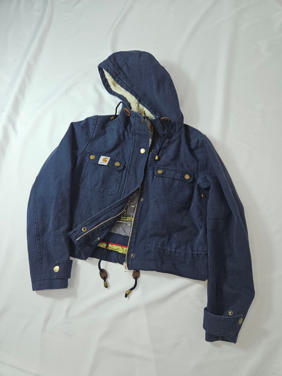 칼하트 덕 액티브 후드 워크자켓 크롭 여성 빈티지 올드스쿨 스트링 상품이미지1