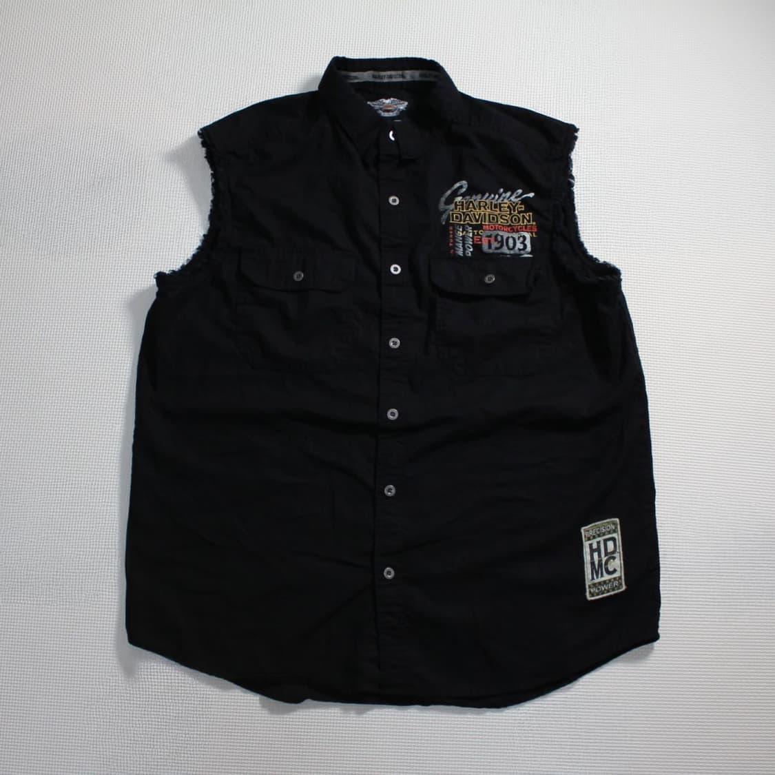 Harley-Davidson 할리 데이비슨 HDMC 슬리브리스 워크 셔츠 상품이미지2