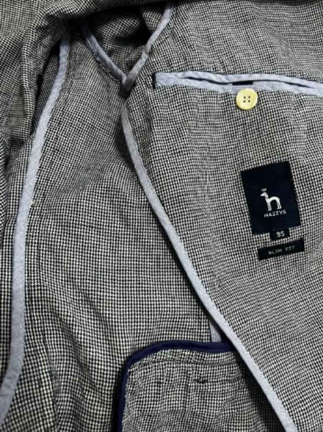 헤지스 남성 하운드투스체크 코튼린넨자켓 95 상품이미지5