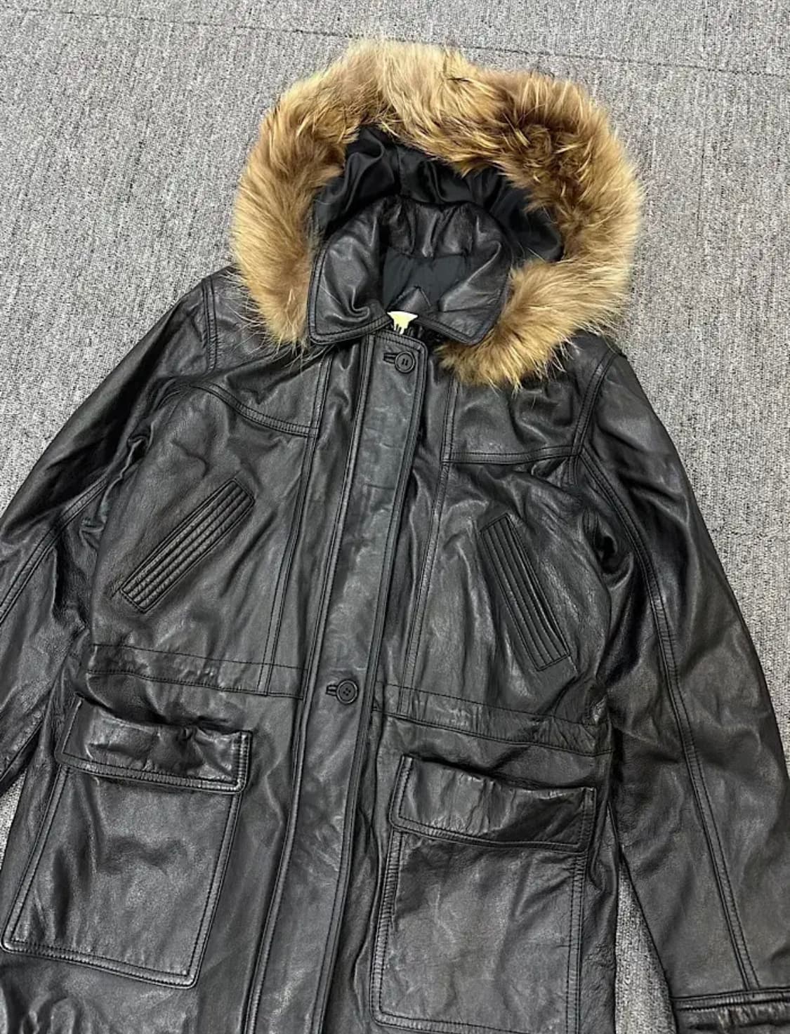 빈티지 가죽 레더 코트 L 상품이미지2