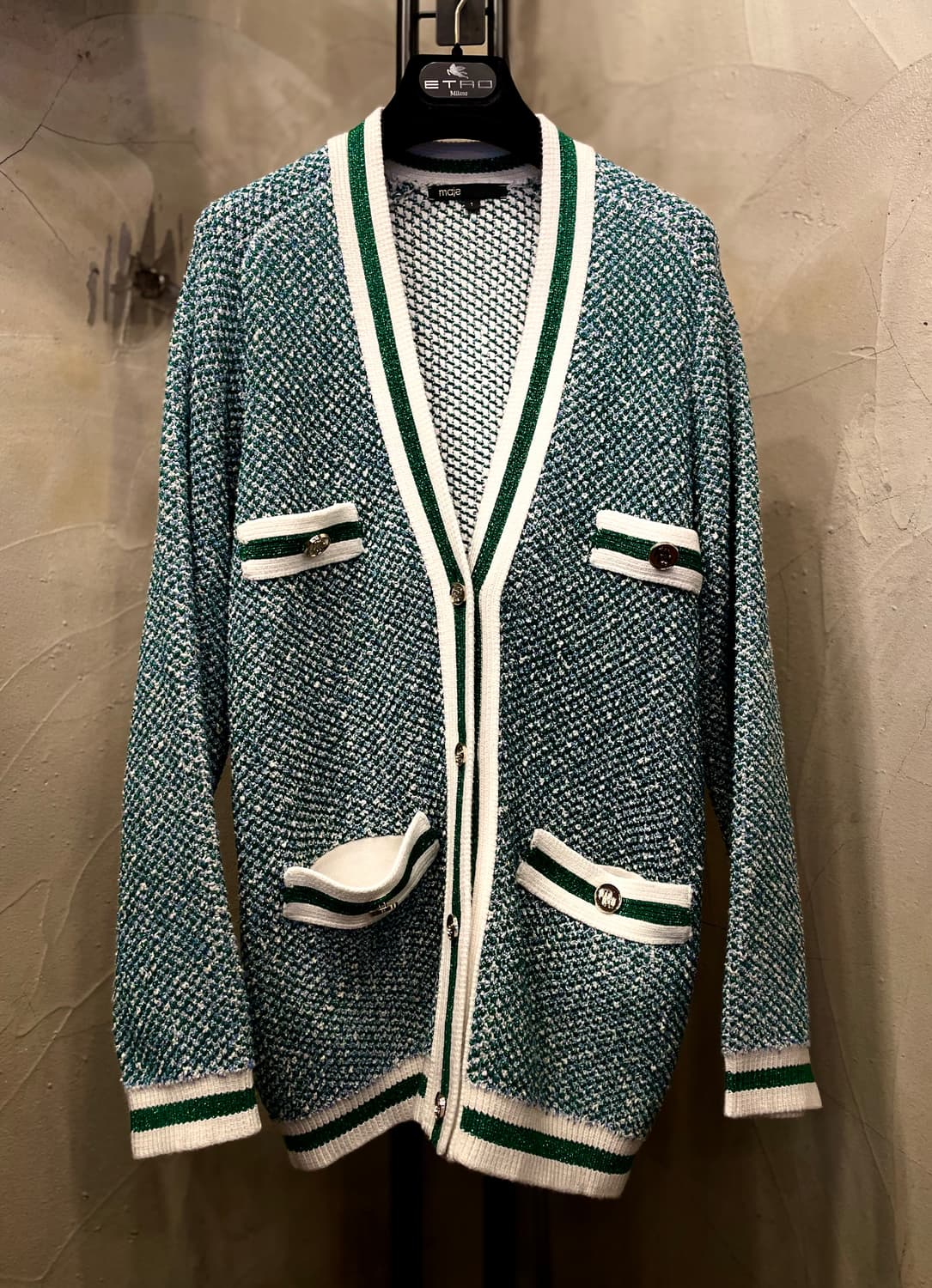 마쥬 그린 글리터 트위즈 가디건 55~66 상품이미지1