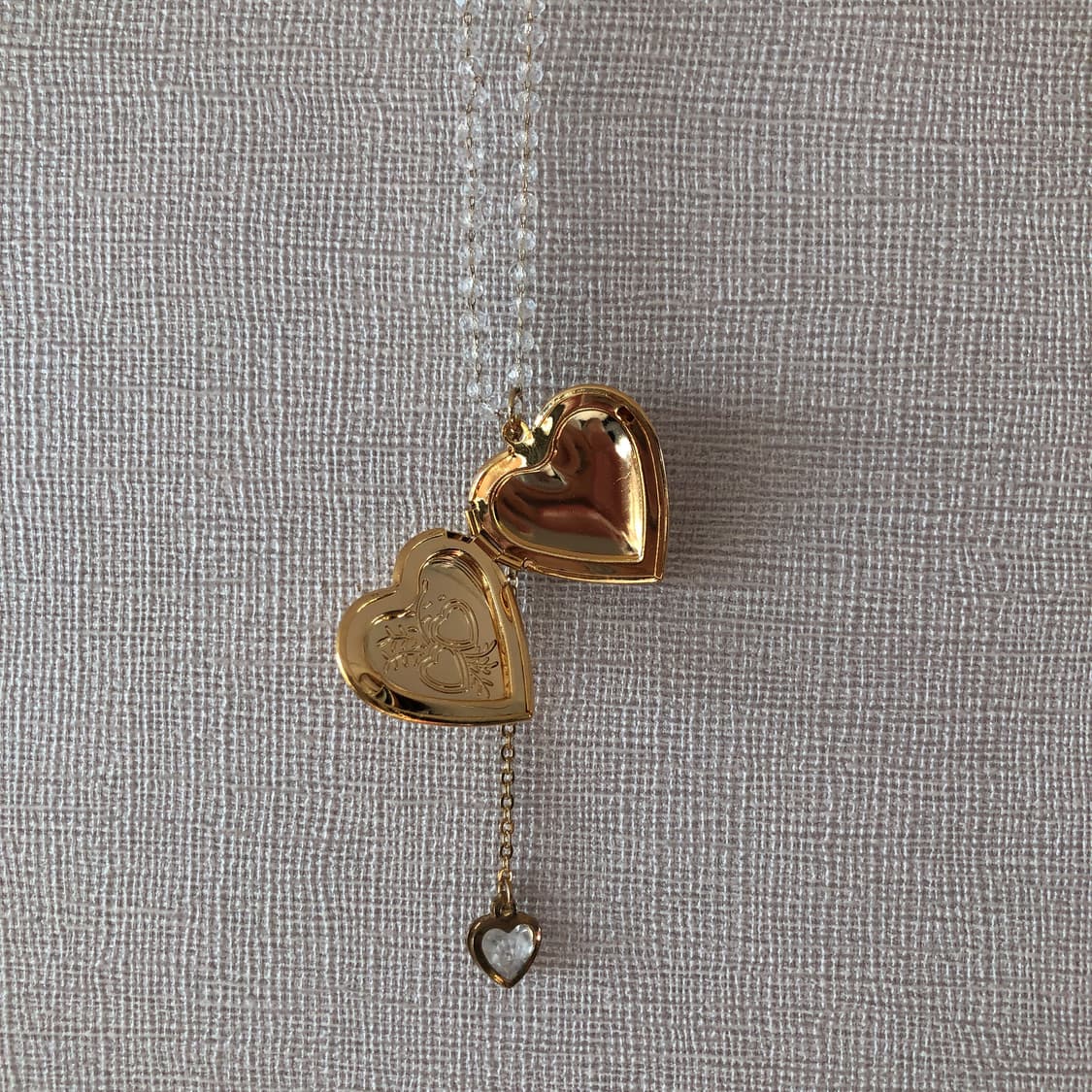베이비 센토르 하트 목걸이 팬던트 투명 비즈 골드 유니크 w컨셉 디자이너 상품이미지3