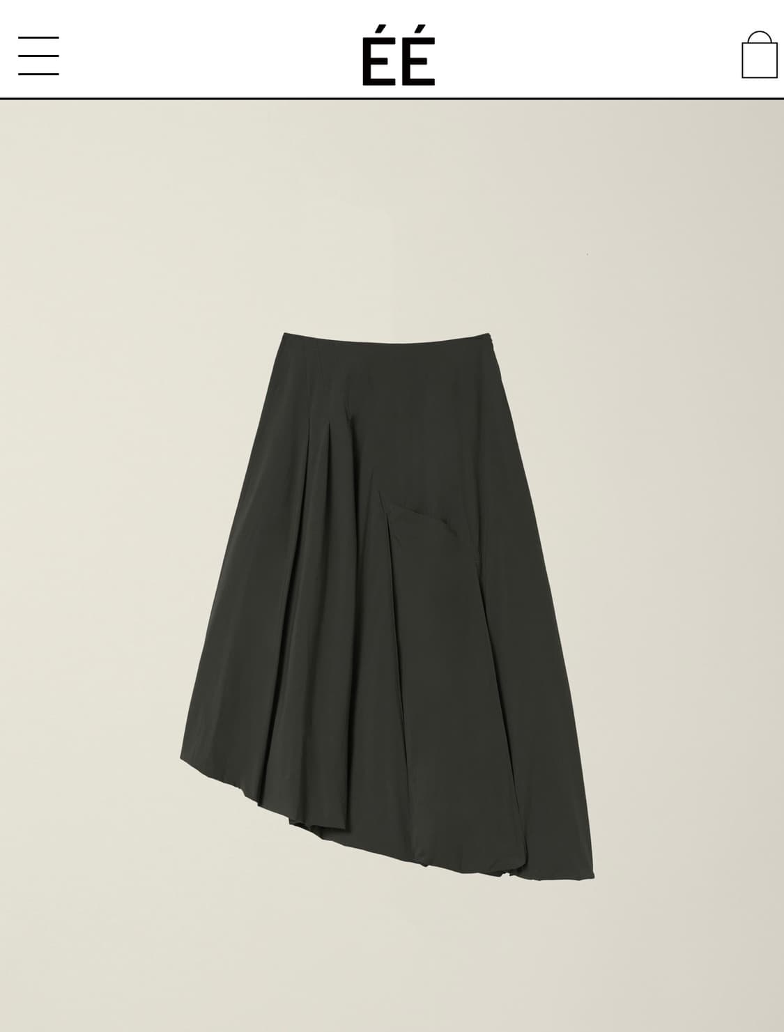 LONG ASYMMETY BALLOON SKIRT DARK KHAKI 상품이미지2