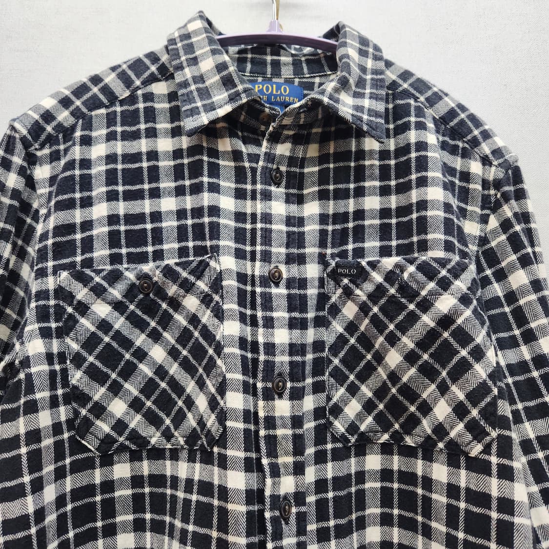 폴로랄프로렌 로고 투포켓 체크 셔츠 M 상품이미지2