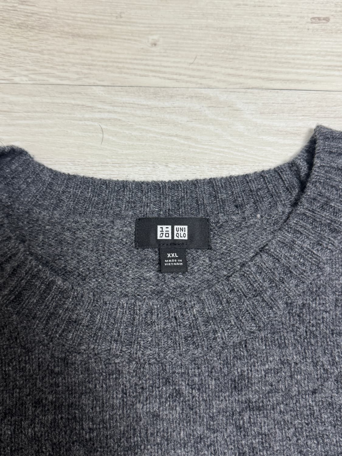 유니클로 램스울크루넥스웨터 xxl 그레이 상품이미지3