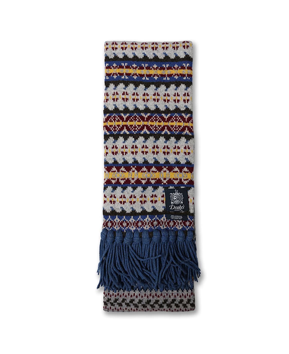 드레익스 [Drake's] 스코틀랜드 페어아일 램즈울 니트 머플러 상품이미지2