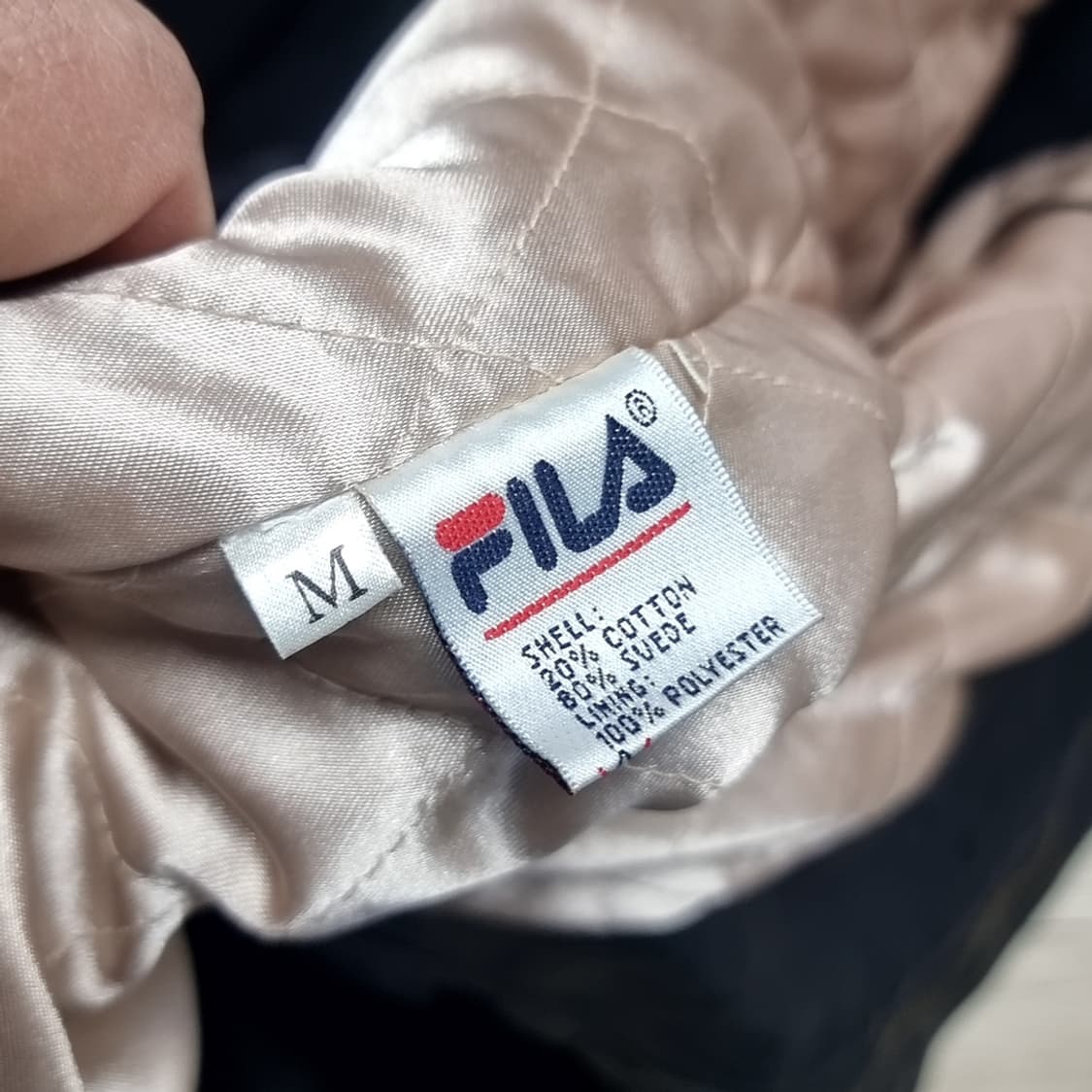 휠라 블랙 후드 가죽스웨이드 파카(100-105) 상품이미지4