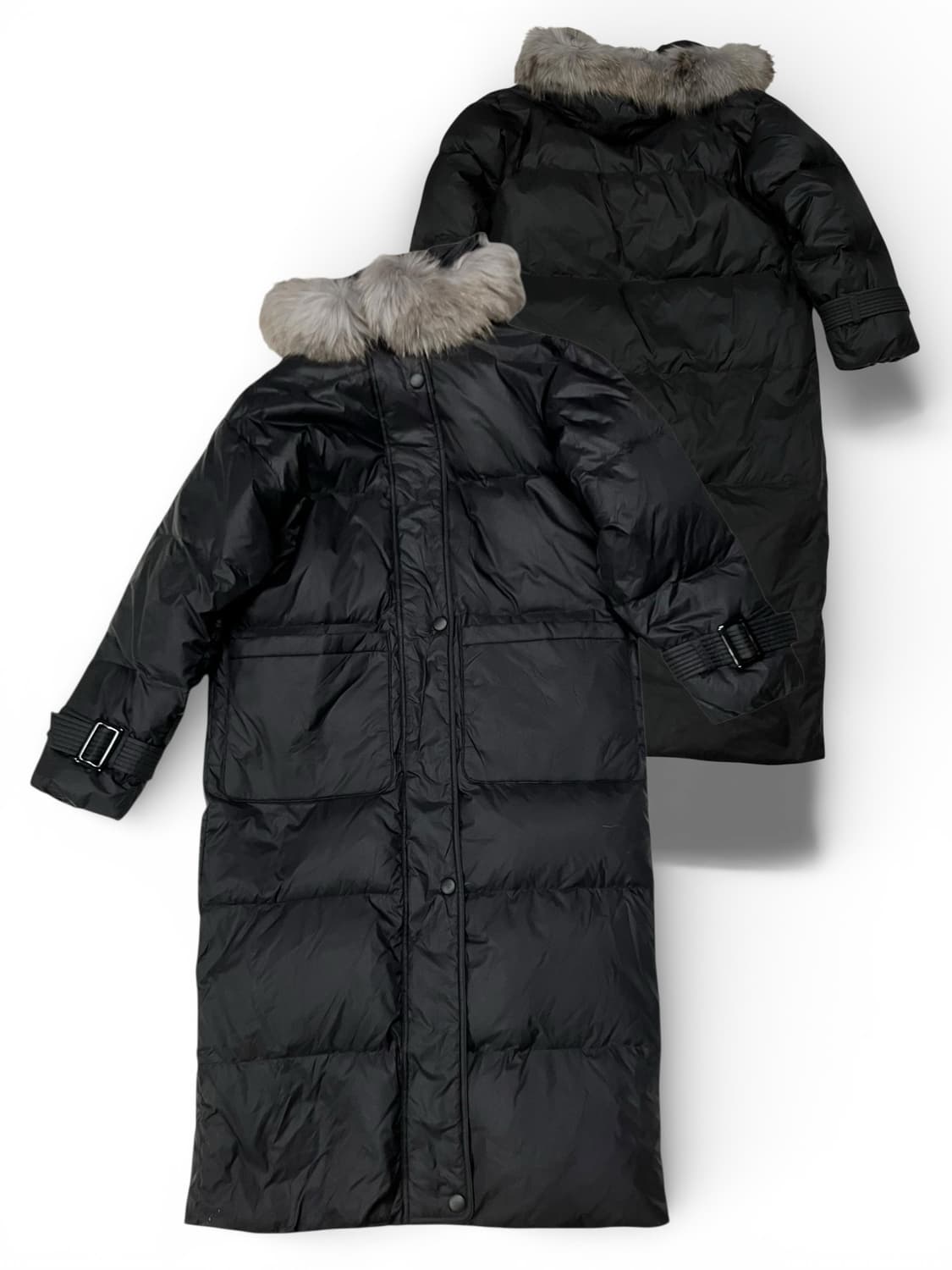 JULL-LOG 줄로그 퍼후드 롱 패딩 F 상품이미지1