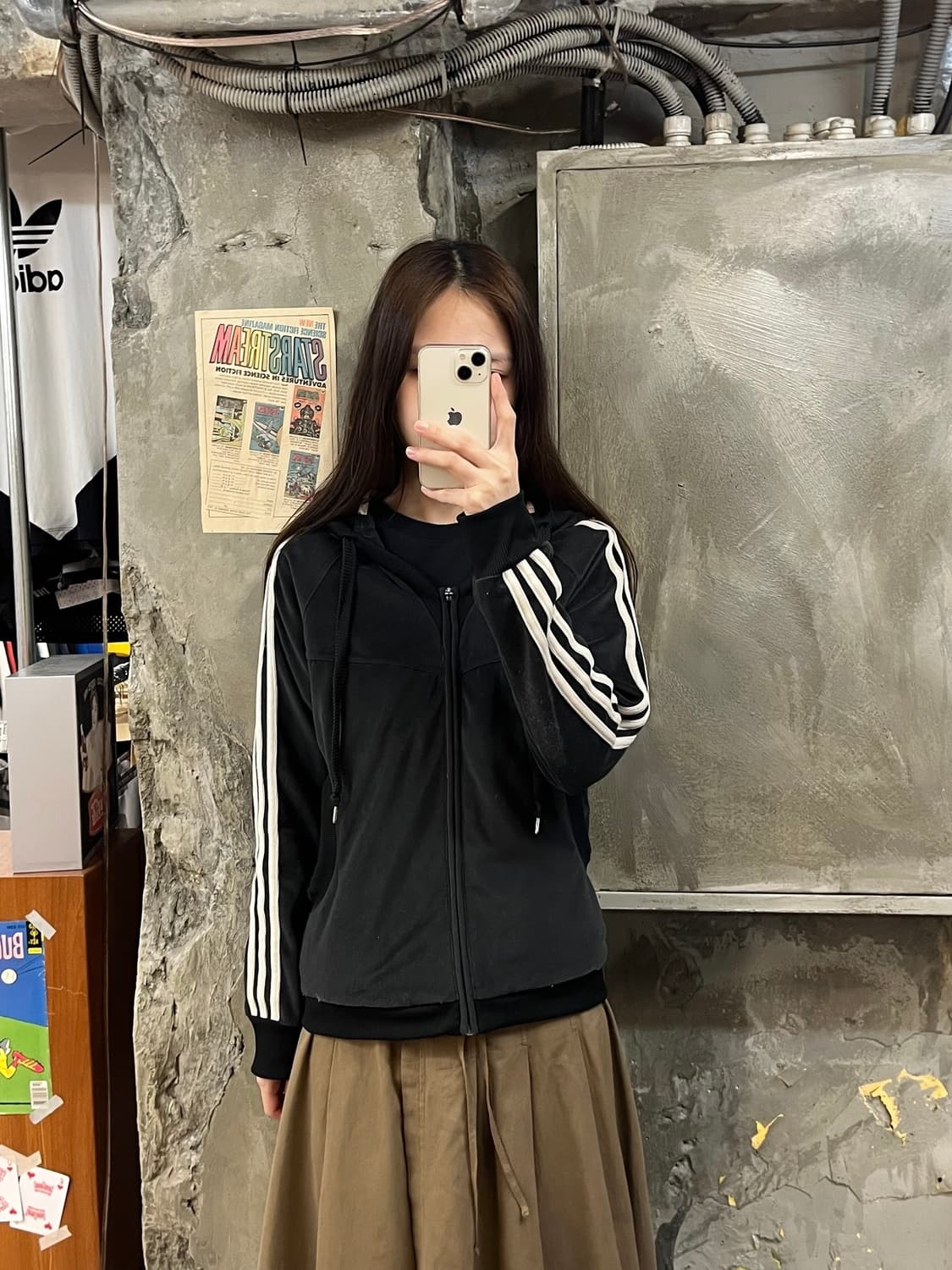 아디다스 벨벳 후드집업 블랙 95 #csz925 상품이미지2