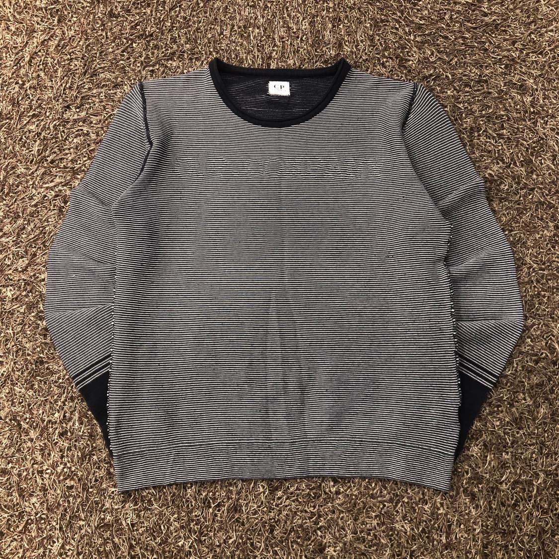 CP컴퍼니 레터링 스트라이프 코튼 니트 상품이미지1