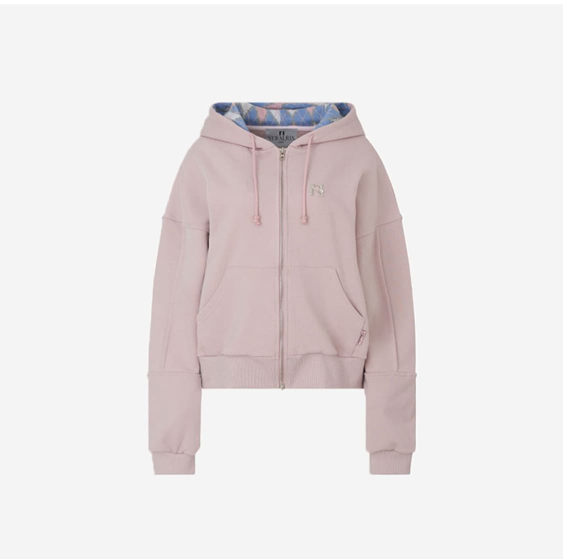 삽니다)뉴얼린 롤리팝 체크 후드집업 베이비핑크 상품이미지1