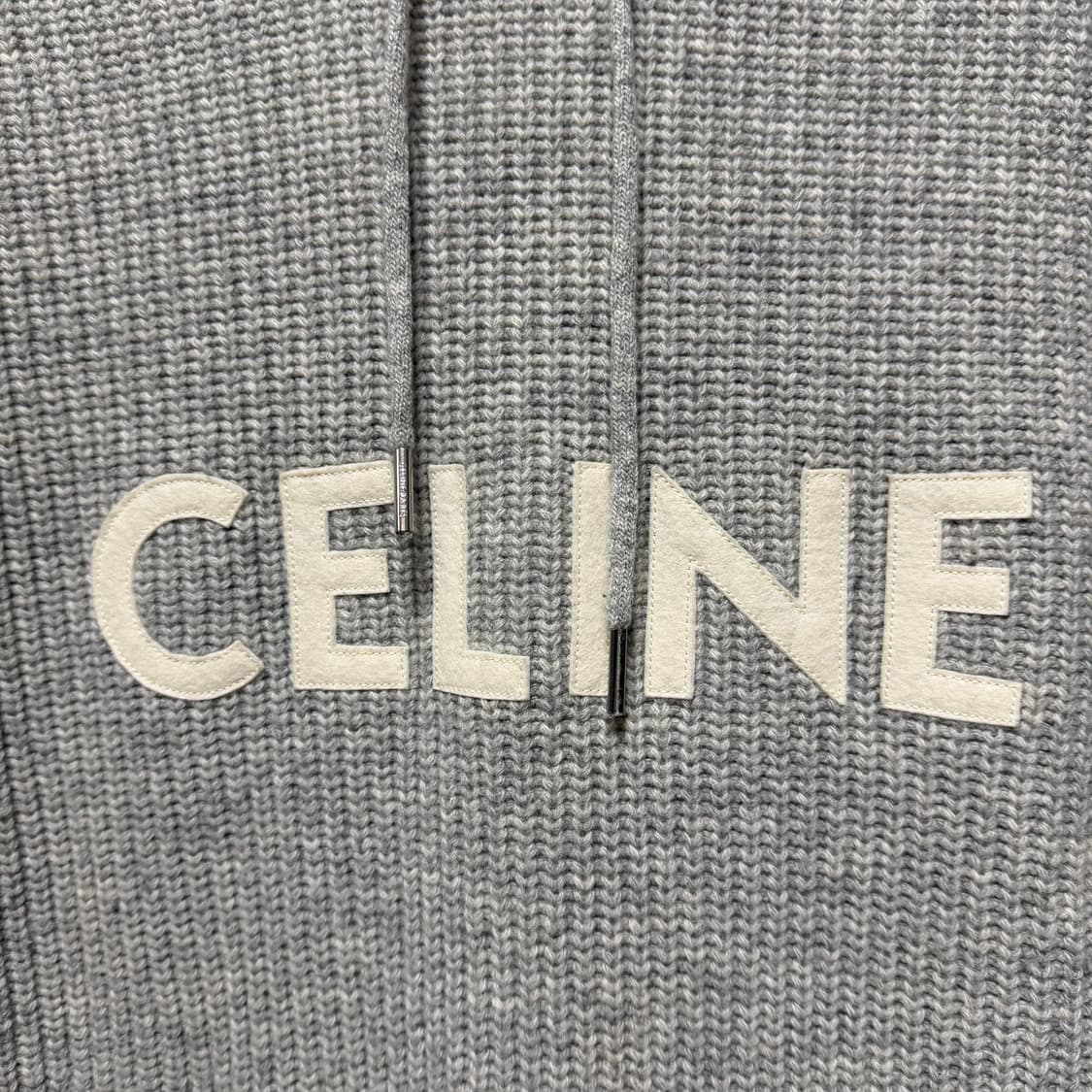 [S+급/S] 셀린느 리브드 울 니트 후드티 그레이 상품이미지6