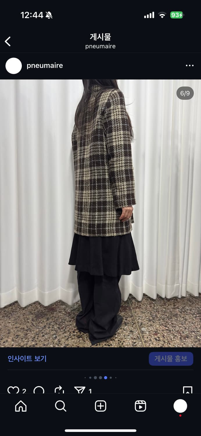 check ribbon wool coat 상품이미지6