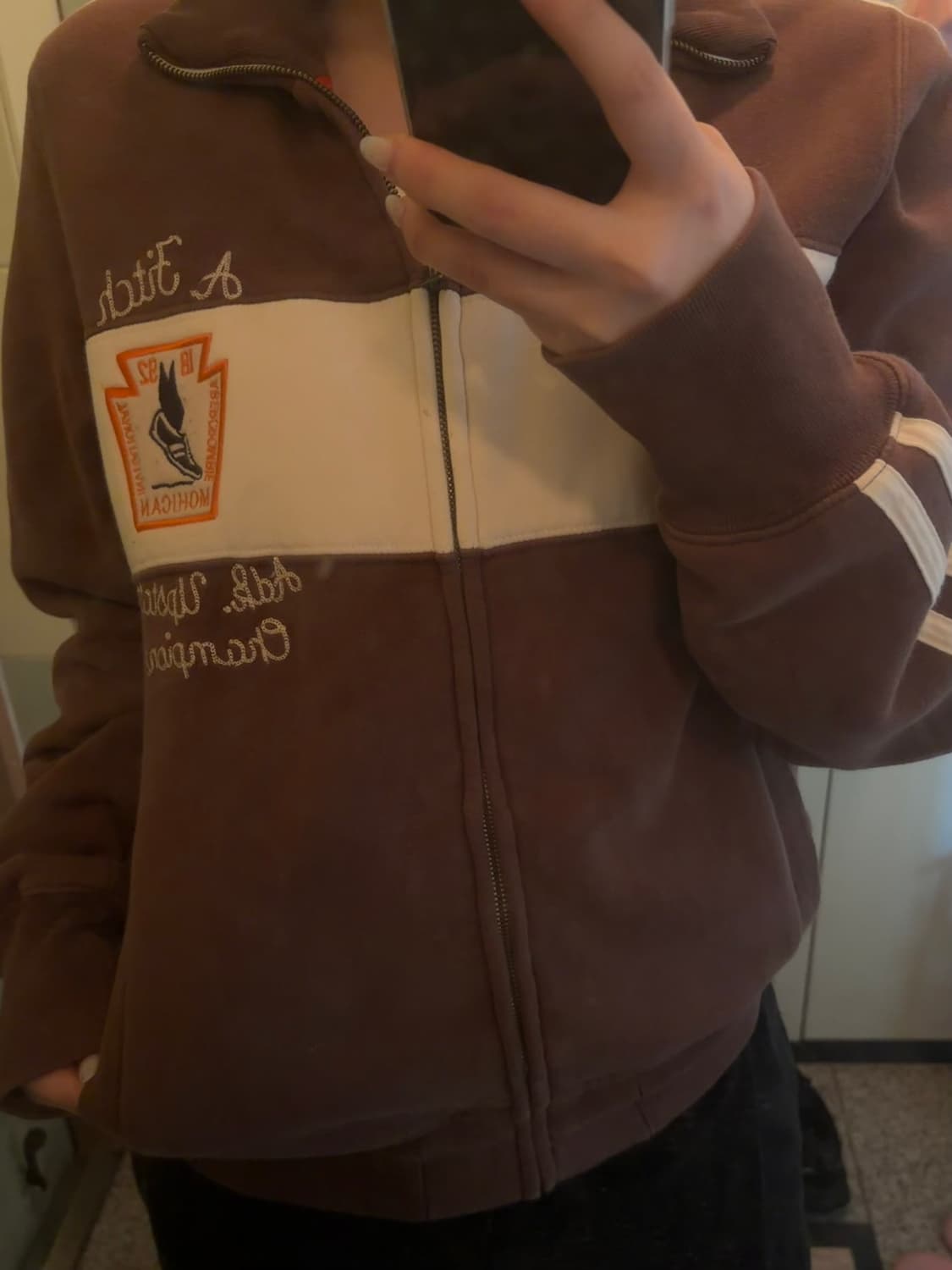 아베크롬비 브라운 기모집업 상품이미지4