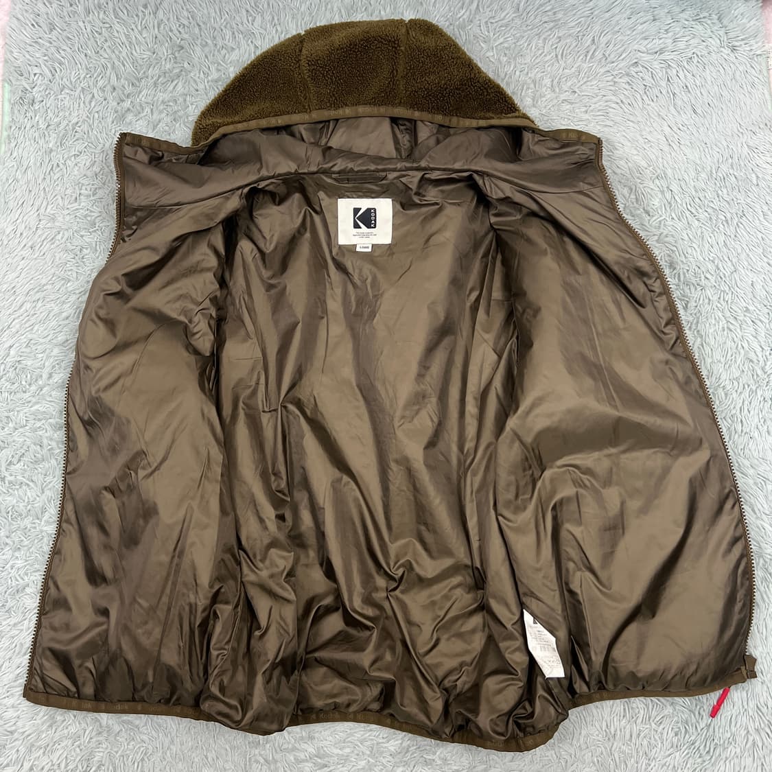 코닥 남성 미니로고 플리스 오버핏 자켓 카키 상품이미지8