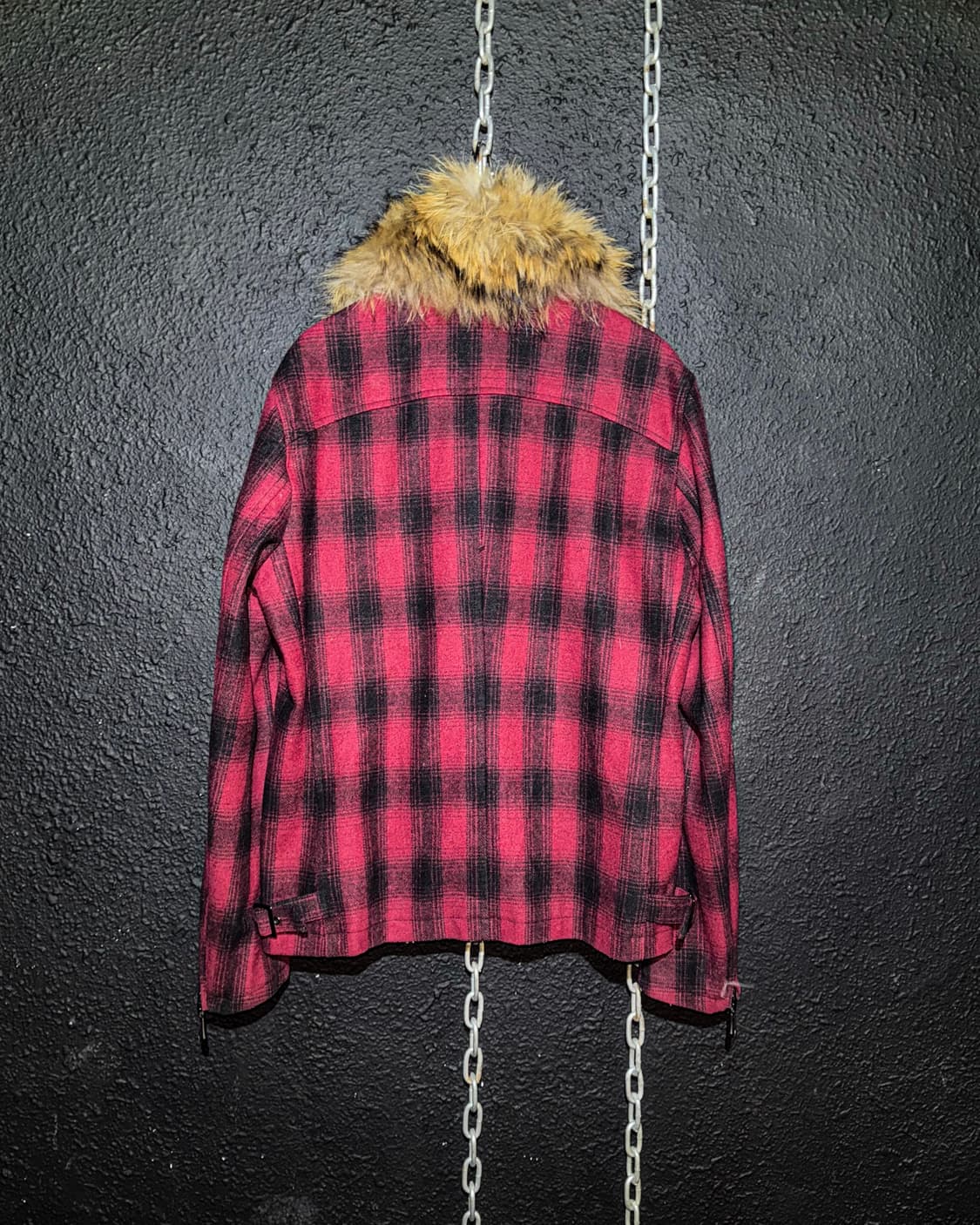 ROUSHATTE – Fur Collar Red Check Riders  상품이미지6