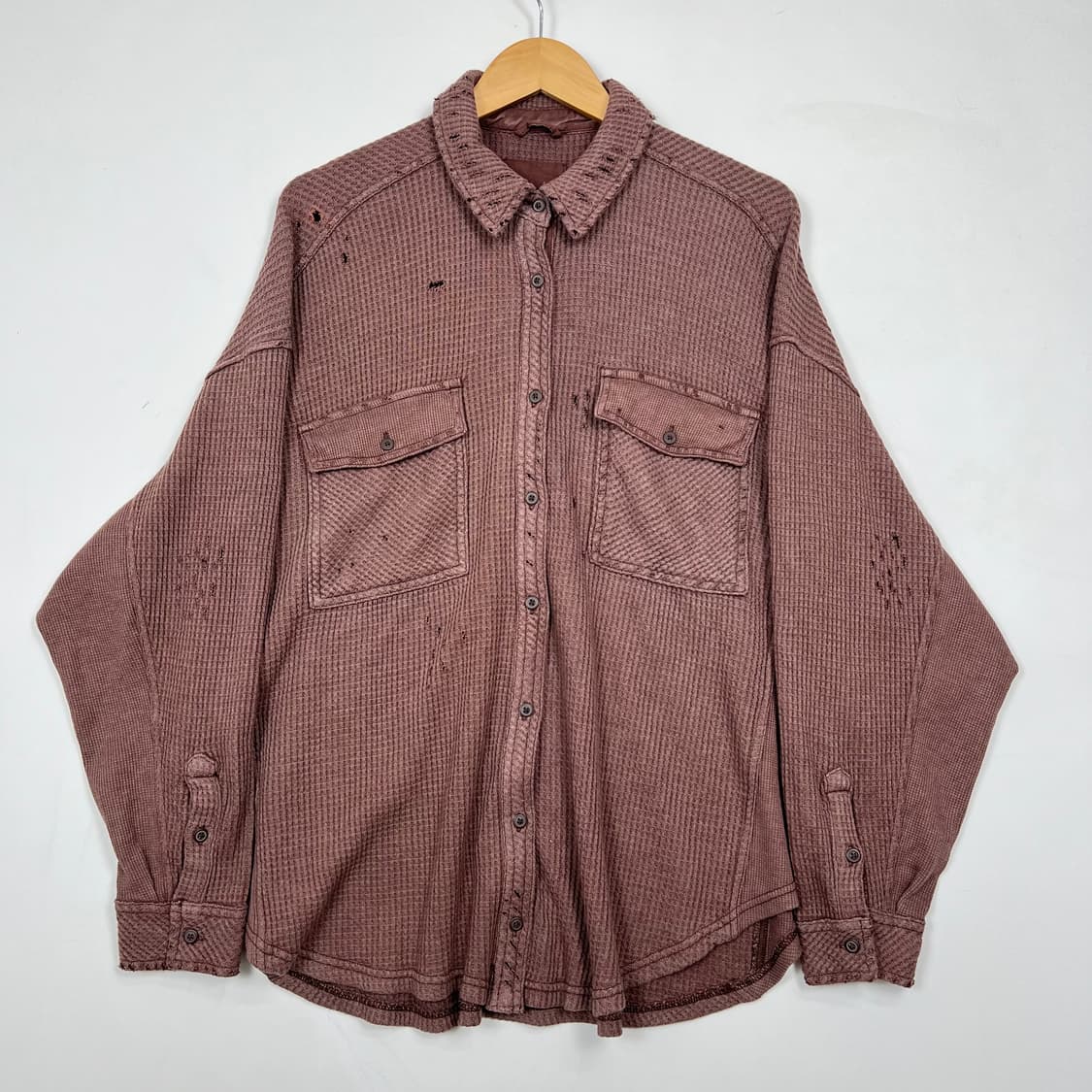 Vintage ditressed waffle shirt 상품이미지1