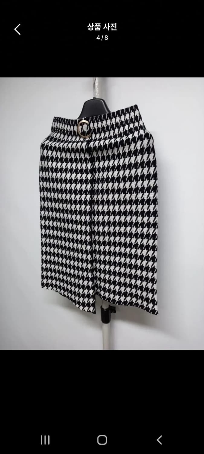 새 로드샵 추동 울 하운드체크 니트스커트 F 상품이미지4