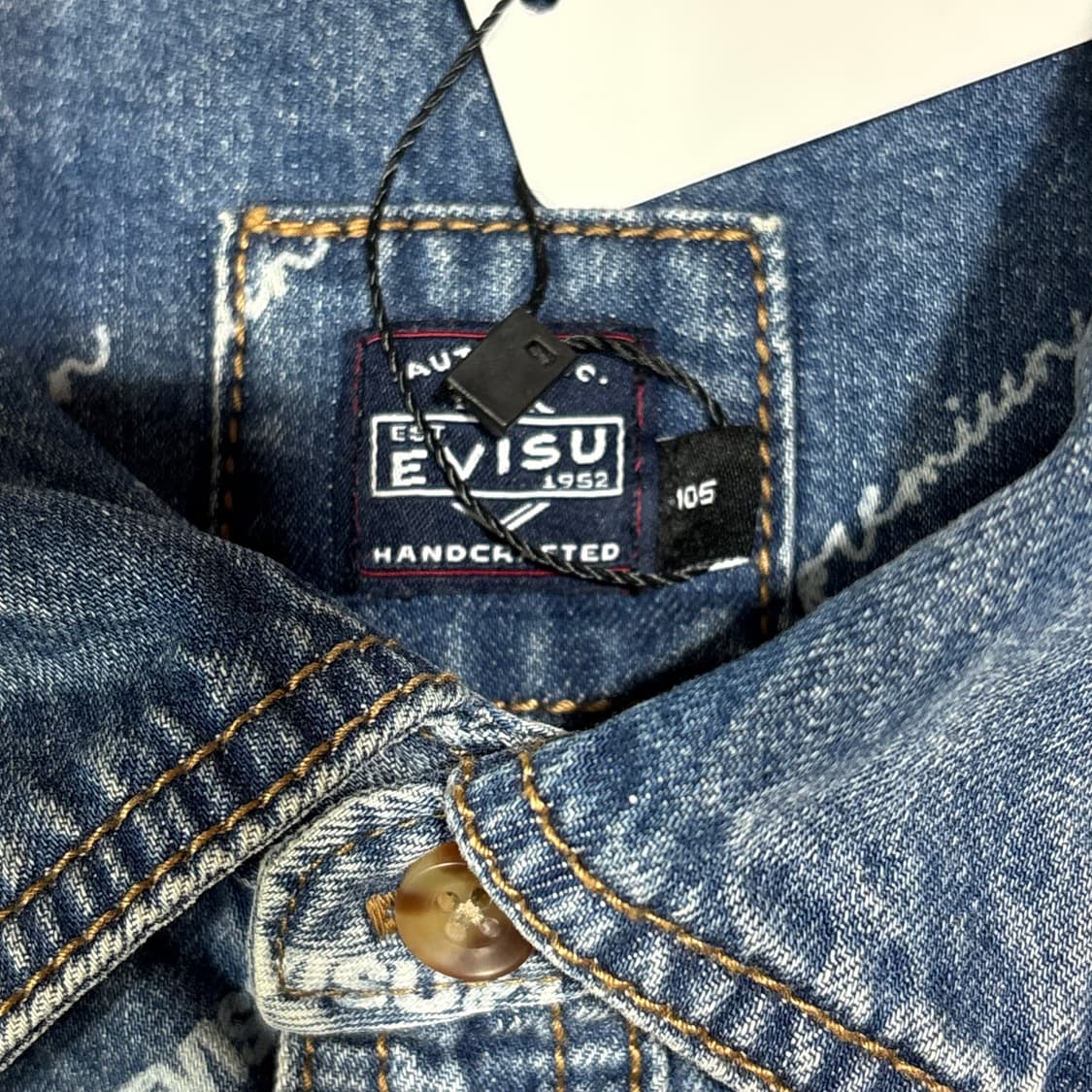 에비수 데님 패턴 셔츠 상품이미지6