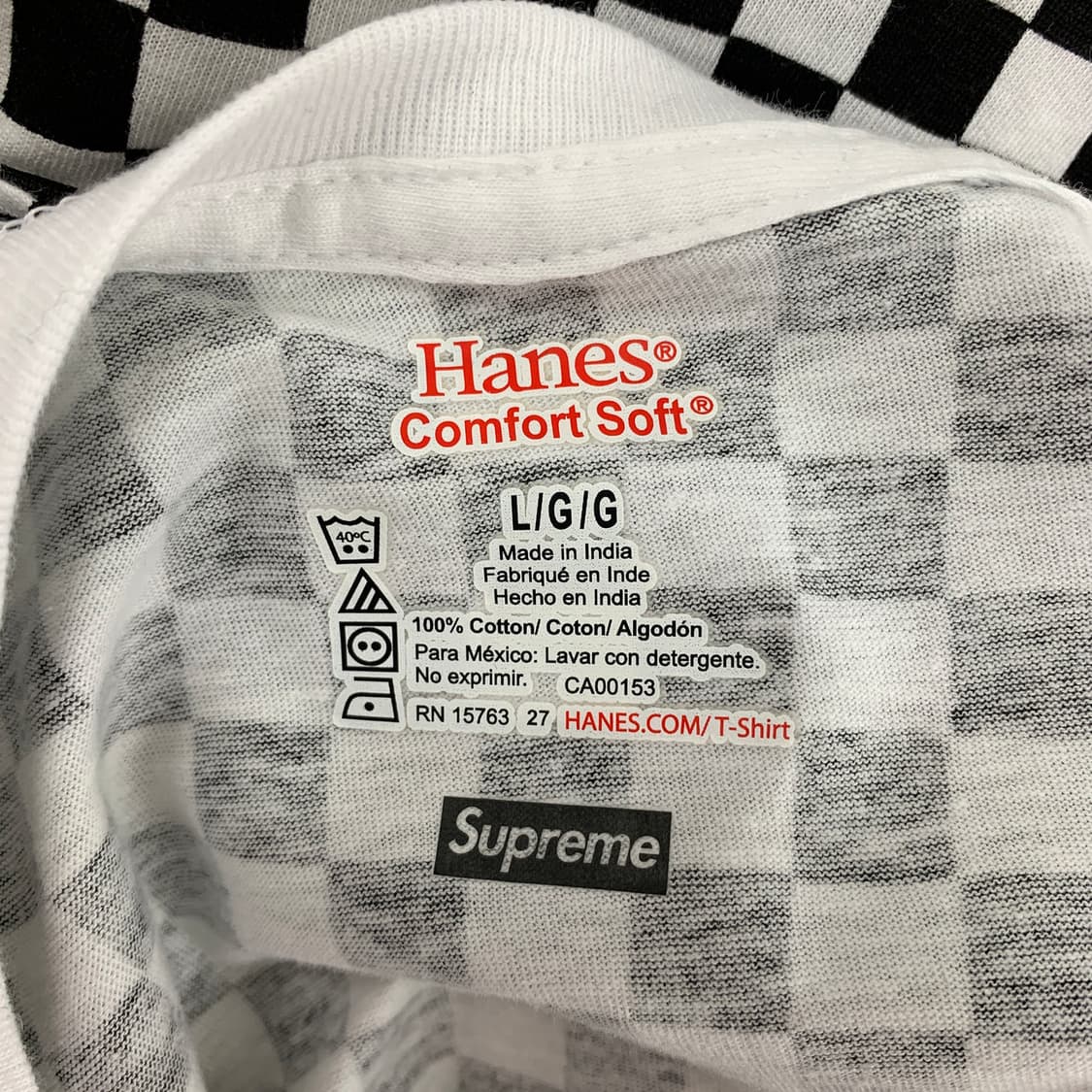 슈프림 x 헤인즈 체커 티 Supreme Hanes Checker Tee 상품이미지3