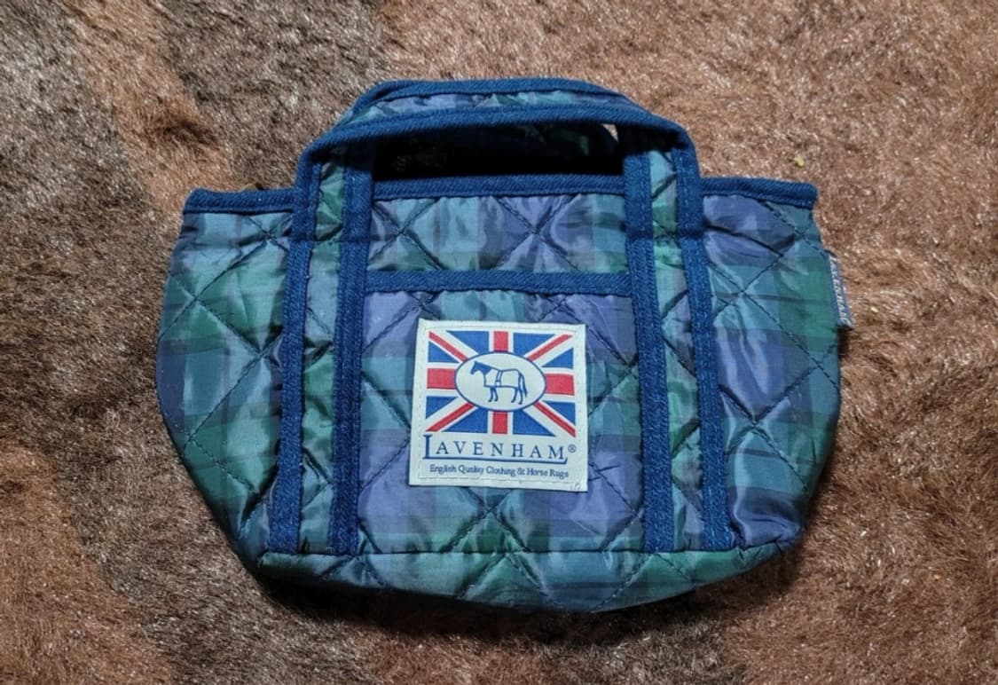 영국 라벤헴(LAVENHAM) 퀼팅 체크 소형 토트백 상품이미지1