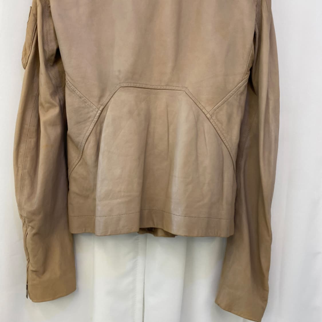 [85] 릭오웬스 베이지 램스킨 레더 자켓 XS 상품이미지7