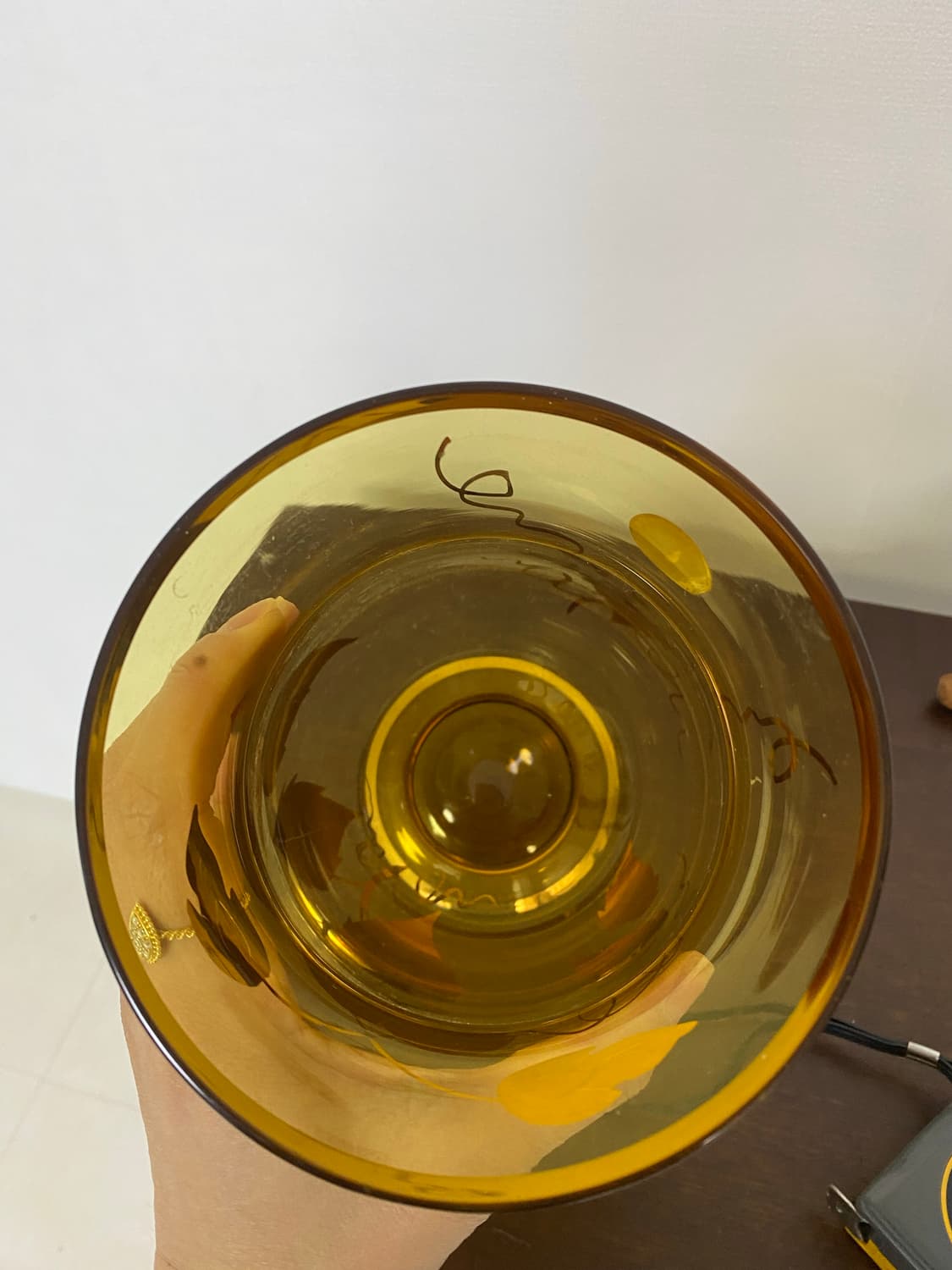 체코 보헤미아 크리스탈 앰버 화병 상품이미지6