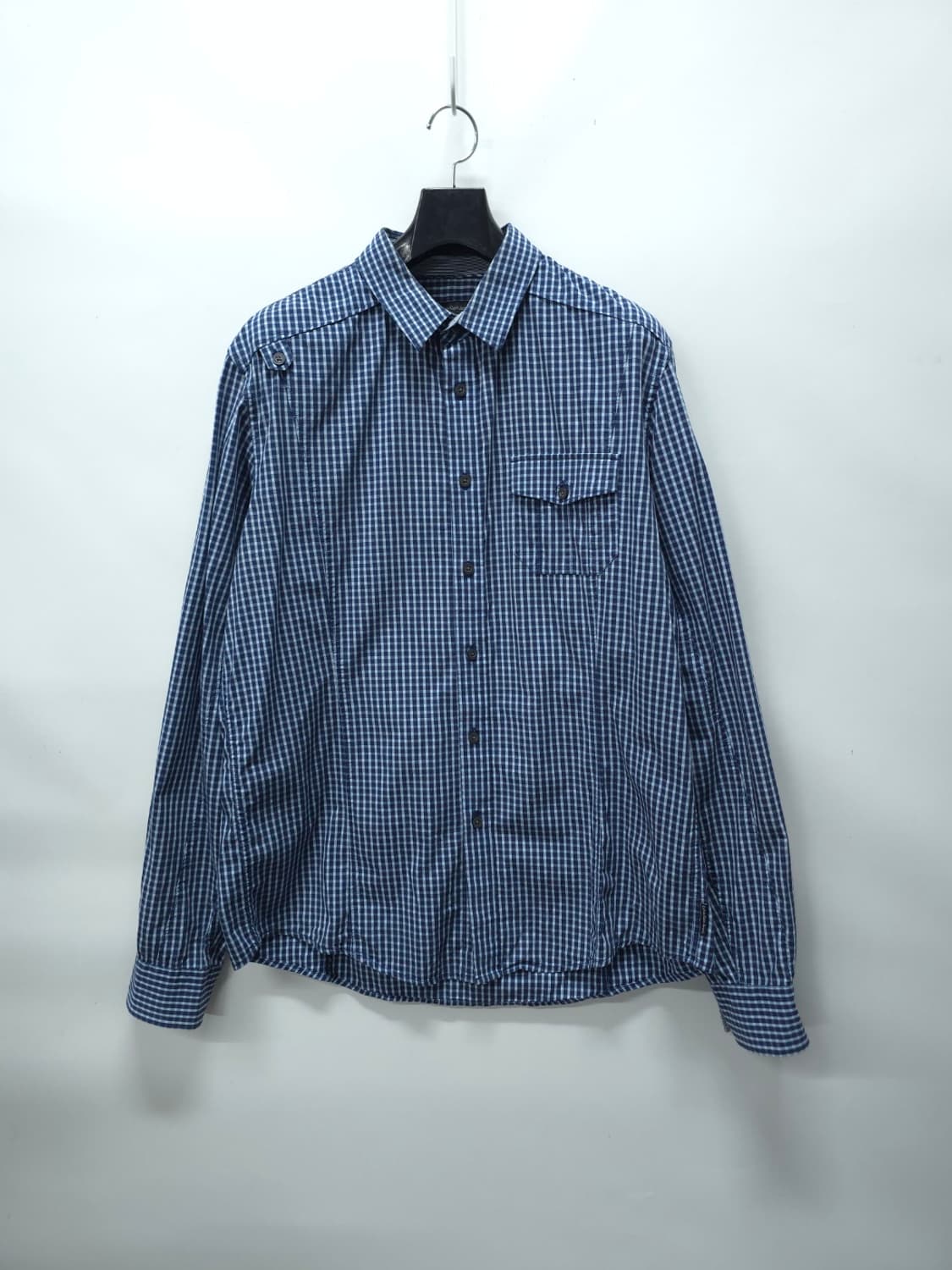 캘빈클라인 진 견장 디테일 블루 체크 셔츠 (105~110) 상품이미지1