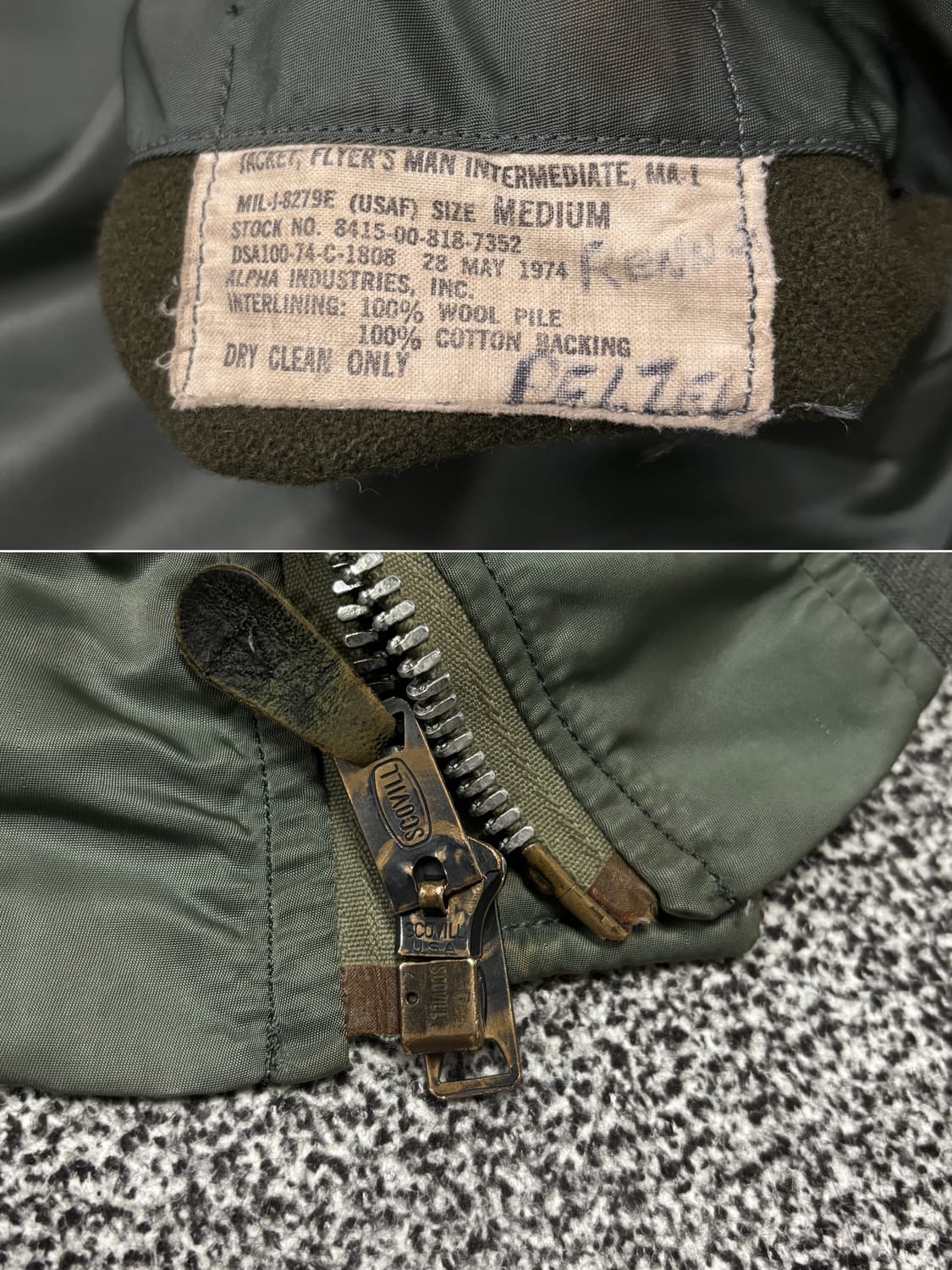 70s 오리지널 MA-1 자켓 E타입 상품이미지4