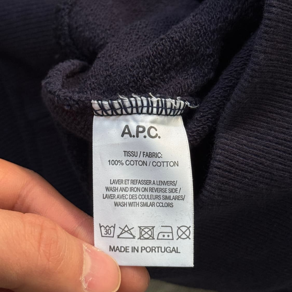 아페쎄 빅로고 네이비 스웻 맨투맨 M 상품이미지6