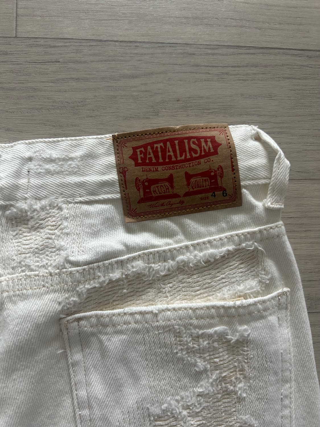 페이탈리즘 #0354 Destroyed stitch pants White 상품이미지3