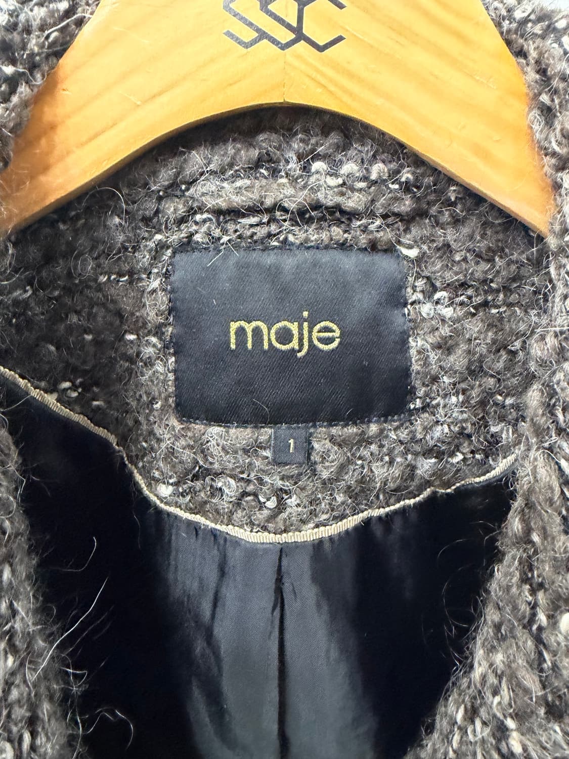 정품) 마쥬 트위드 자켓 브라운 55-66 상품이미지7