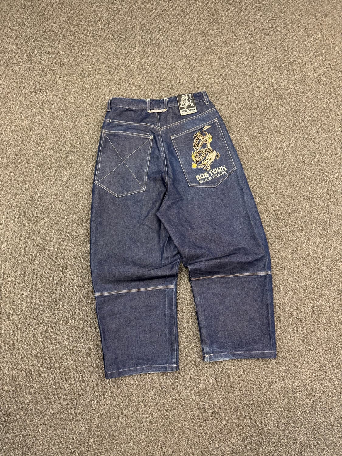 M)도그타운 빈티지 포켓 오리엔탈 자수 인디고 힙합 데님팬츠 상품이미지5