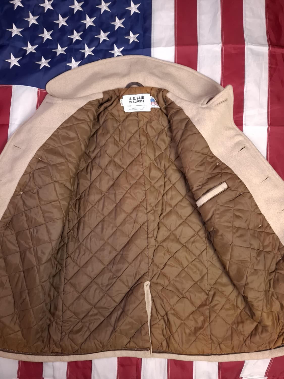 오리지날 90's 미국제조 미해군 TYPE 쇼트사 울 더플 피코트 상품이미지9