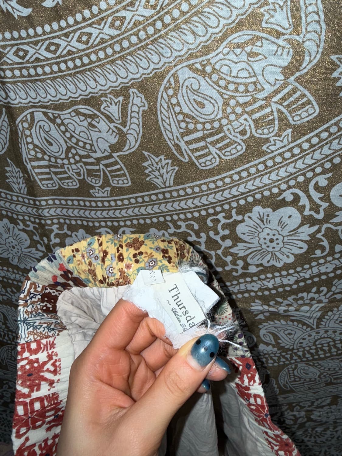 써스데이아일랜드 여성 빈티지 에스닉 밴딩 미디스커트  상품이미지6