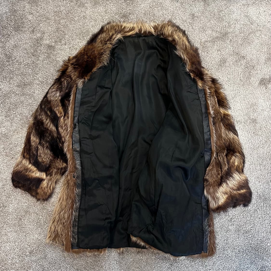 빈티지 브라운 믹스컬러 사가폭스 퍼자켓L 상품이미지4