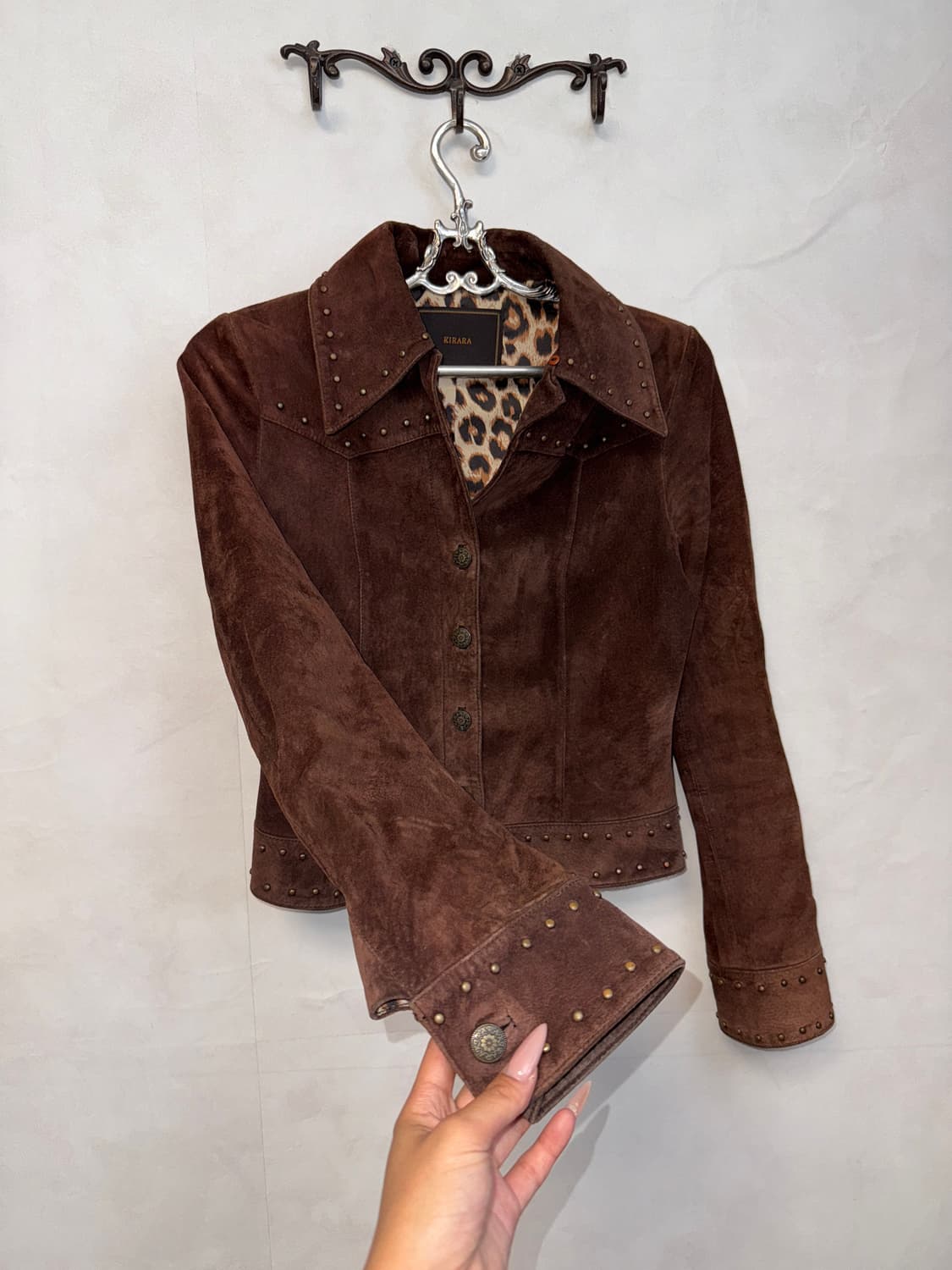 Dark brown bohemian punching fringe 셋업 상품이미지6