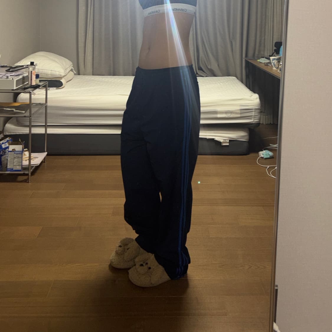 아디다스 와이드 트레이닝 트랙팬츠 네이비 블루 상품이미지3