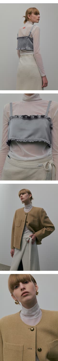 오버듀플레어 메쉬 폴라 탑 화이트 상품이미지3