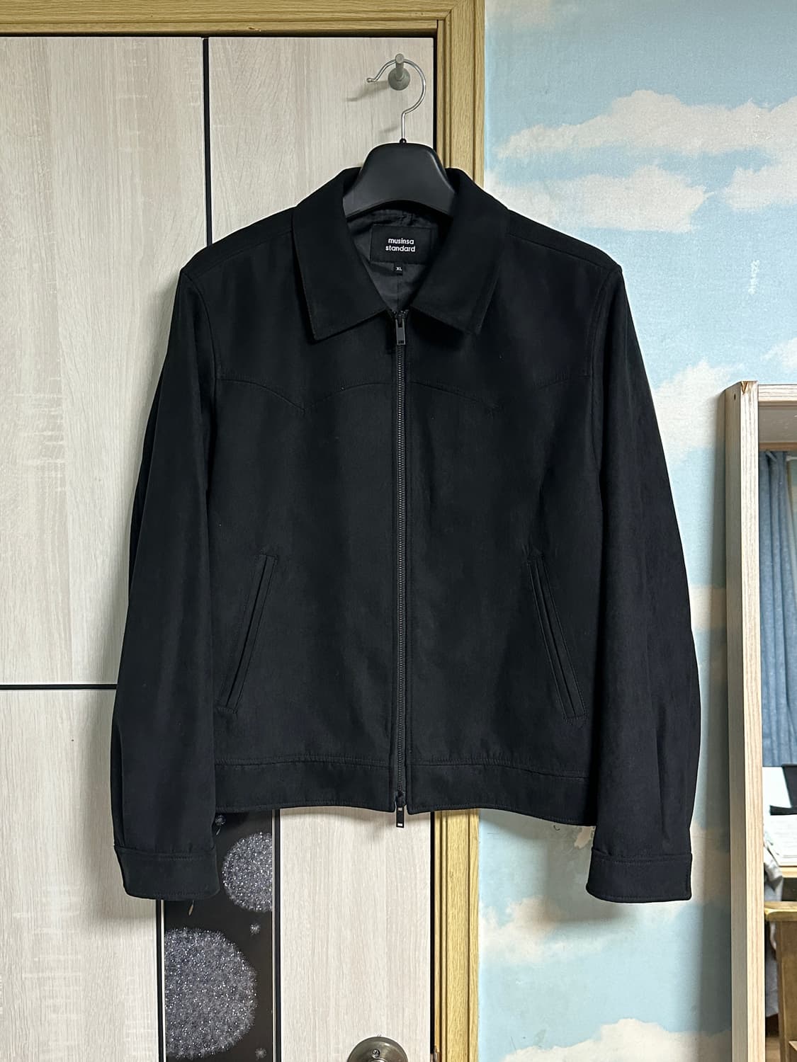 (XL) 무탠다드 신세틱 스웨이드 미니멀 웨스턴 재킷 [블랙] 상품이미지2