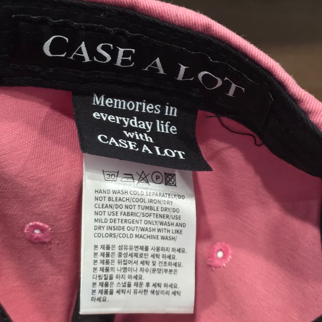 L8-4:케이스어랏 코튼 데일리 볼캡 핑크(약 55-59cm)금액16 상품이미지8