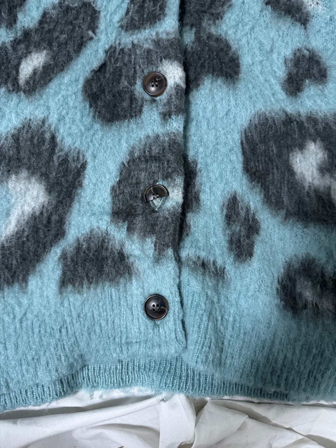 Rose bud 레오파드 모헤어 니트 가디건 상품이미지3