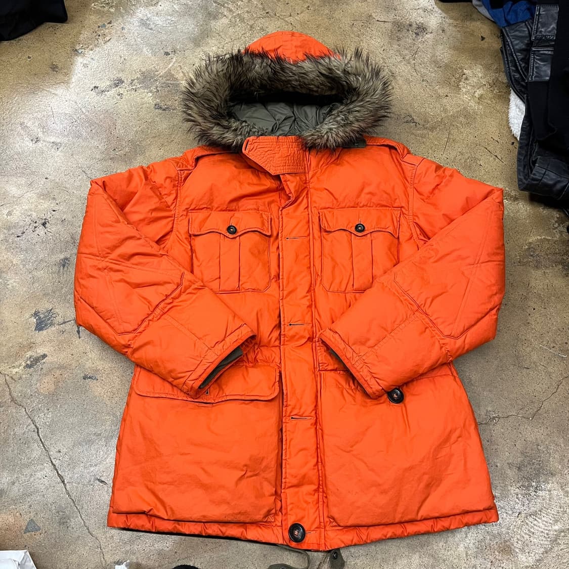 [정품/L] 폴로 랄프로렌 오렌지색 후드 패딩 점퍼 b19 상품이미지2