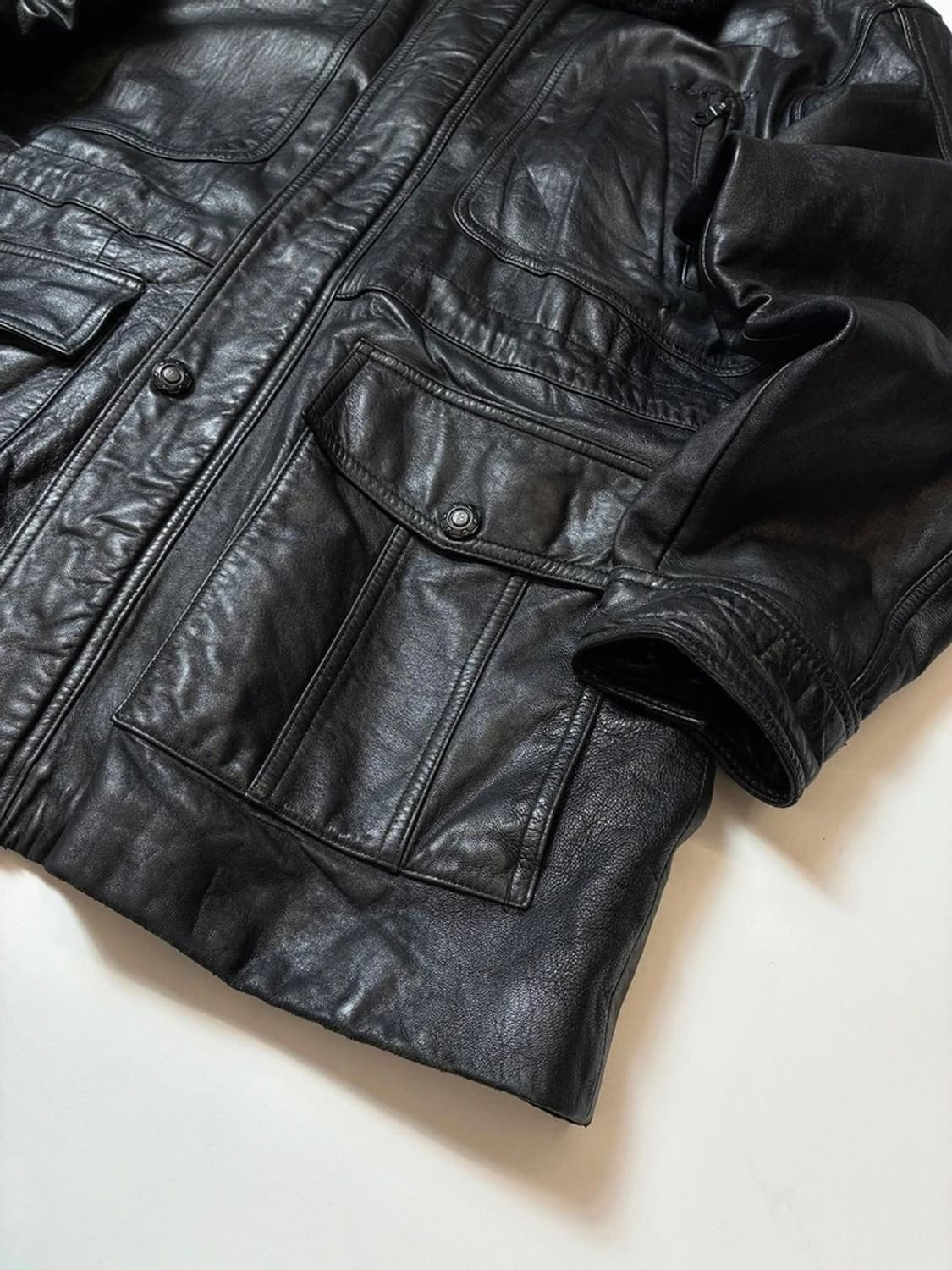 FAX 90's 유틸리티 양가죽 하프 코트 PN8473 상품이미지4