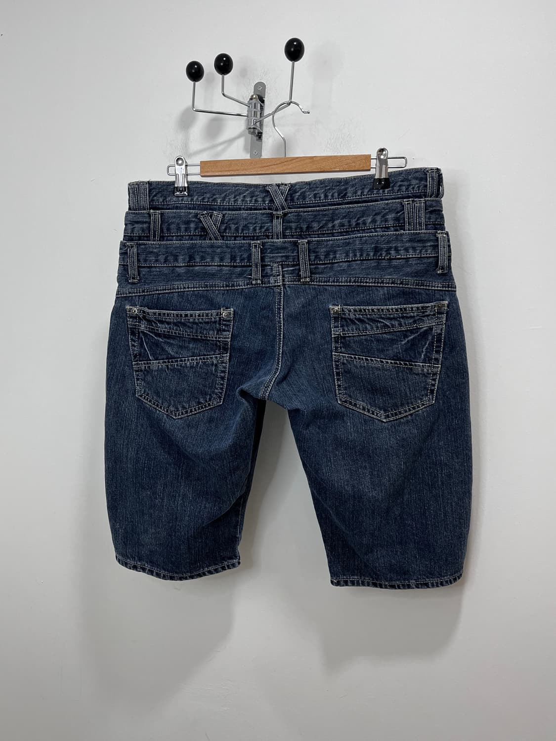 Sorridere 펑크 레이어드 데님 팬츠 반바지 상품이미지5