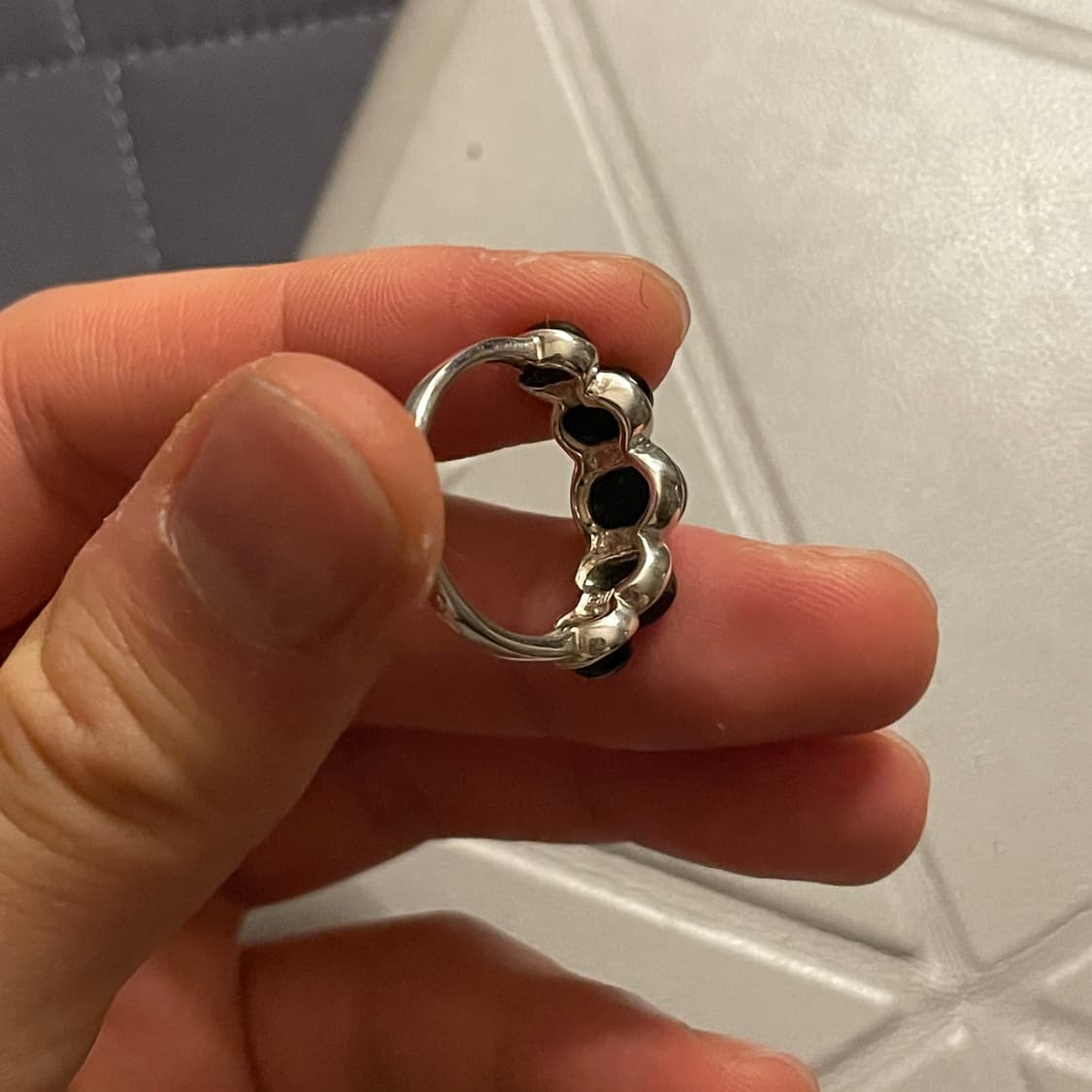 [008] 925실버 블랙 원석 빈티지 반지 상품이미지5